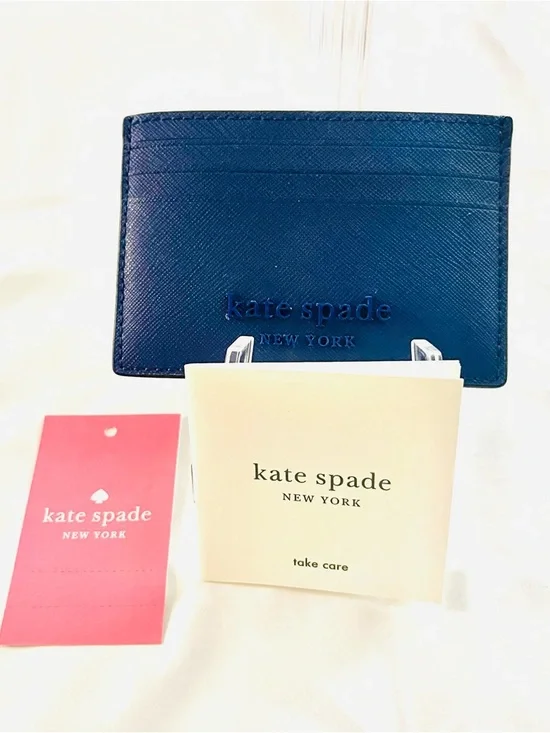 kate spade blue saffiano card holder NWT - Picture 3 of 5